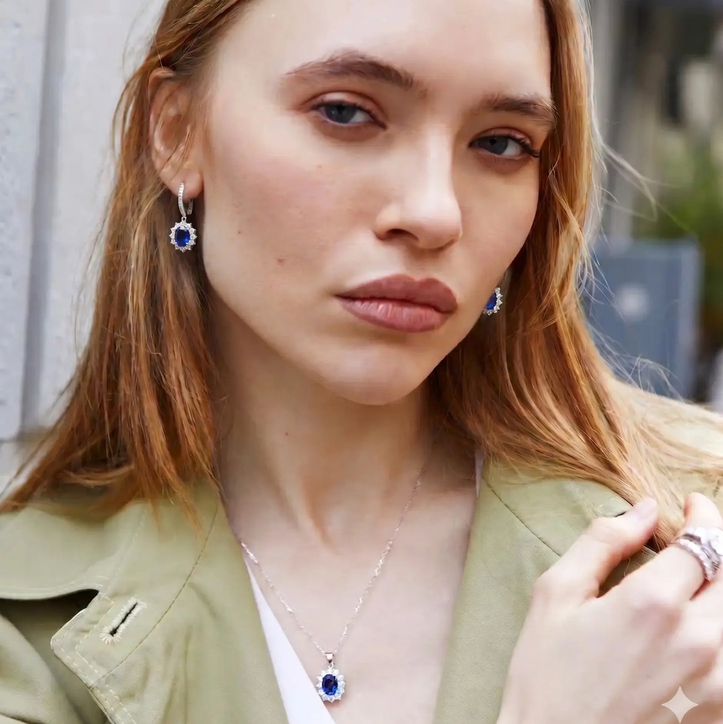 Diana Sapphire Pendant Earrings