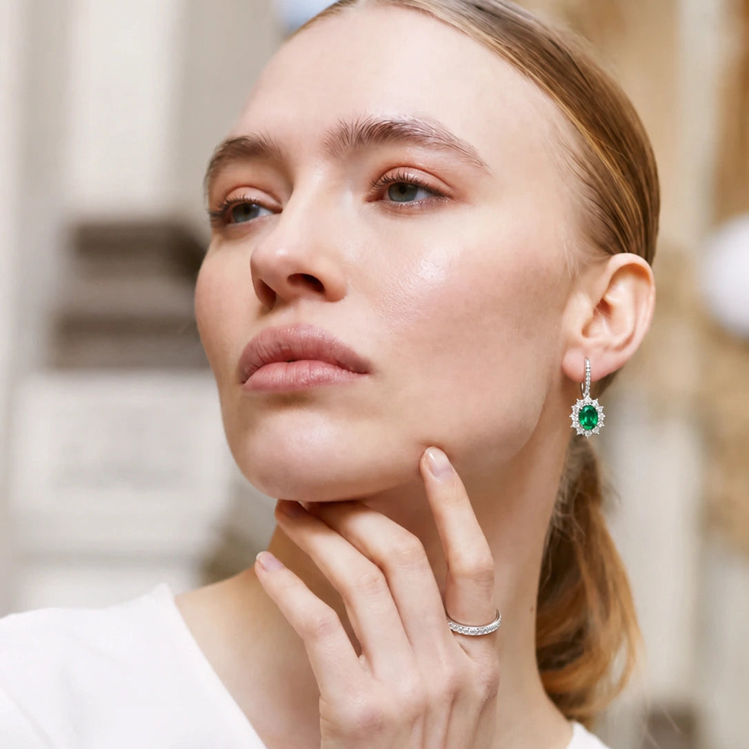Diana Green Sapphire Pendant Earrings