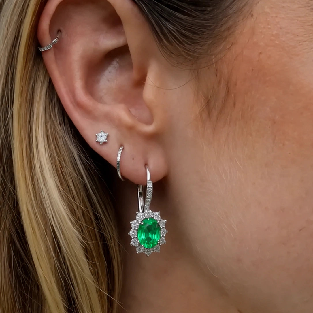 Diana Green Sapphire Pendant Earrings