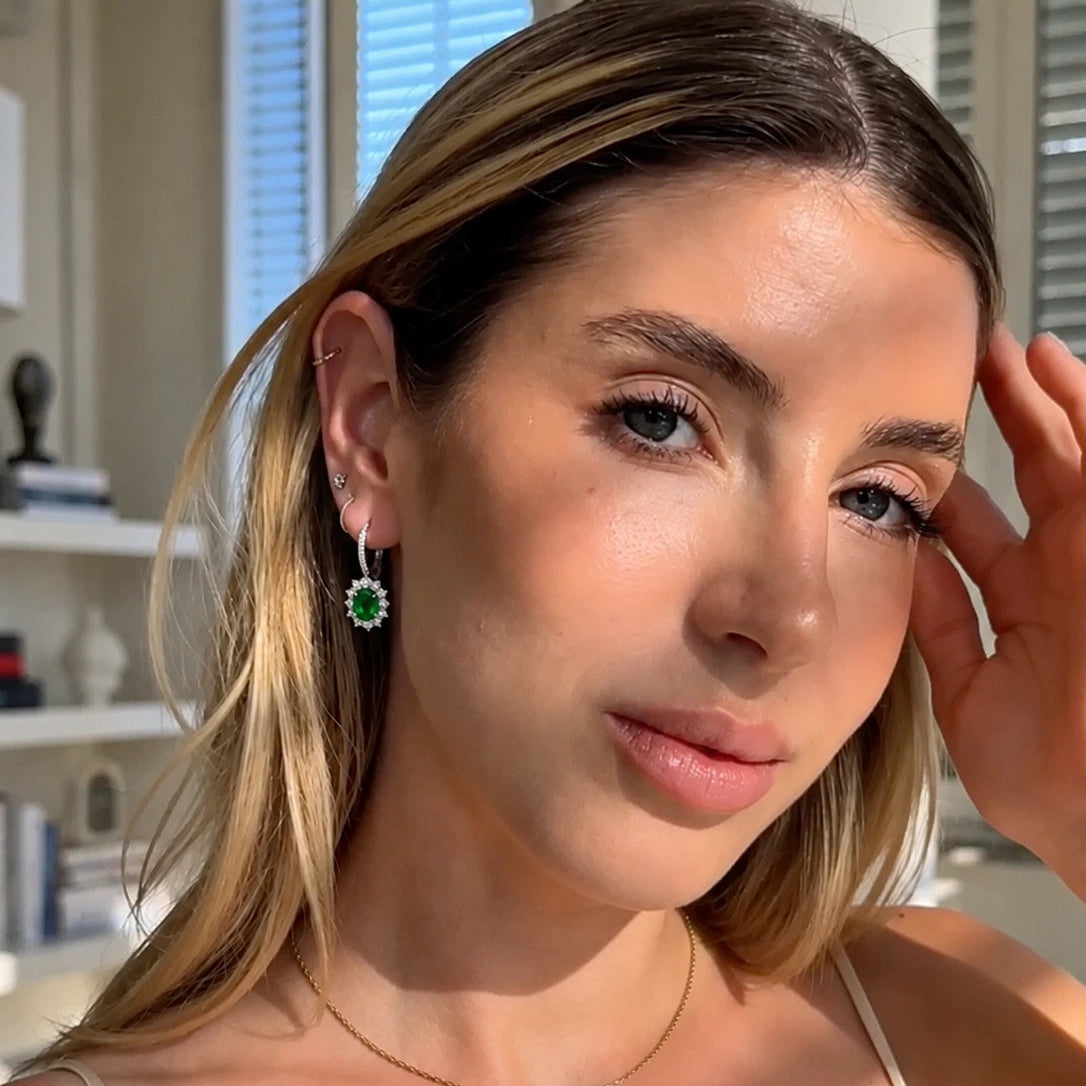 Diana Green Sapphire Pendant Earrings