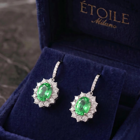 Diana Green Sapphire Pendant Earrings